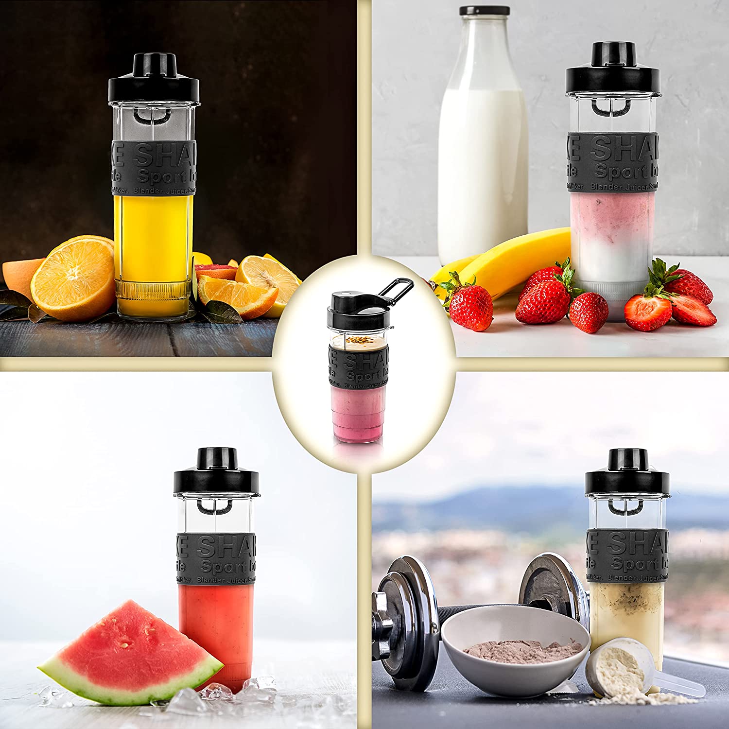 Duronic BB5 Flasche für Sportlernahrung Milchshakes und Smoothies