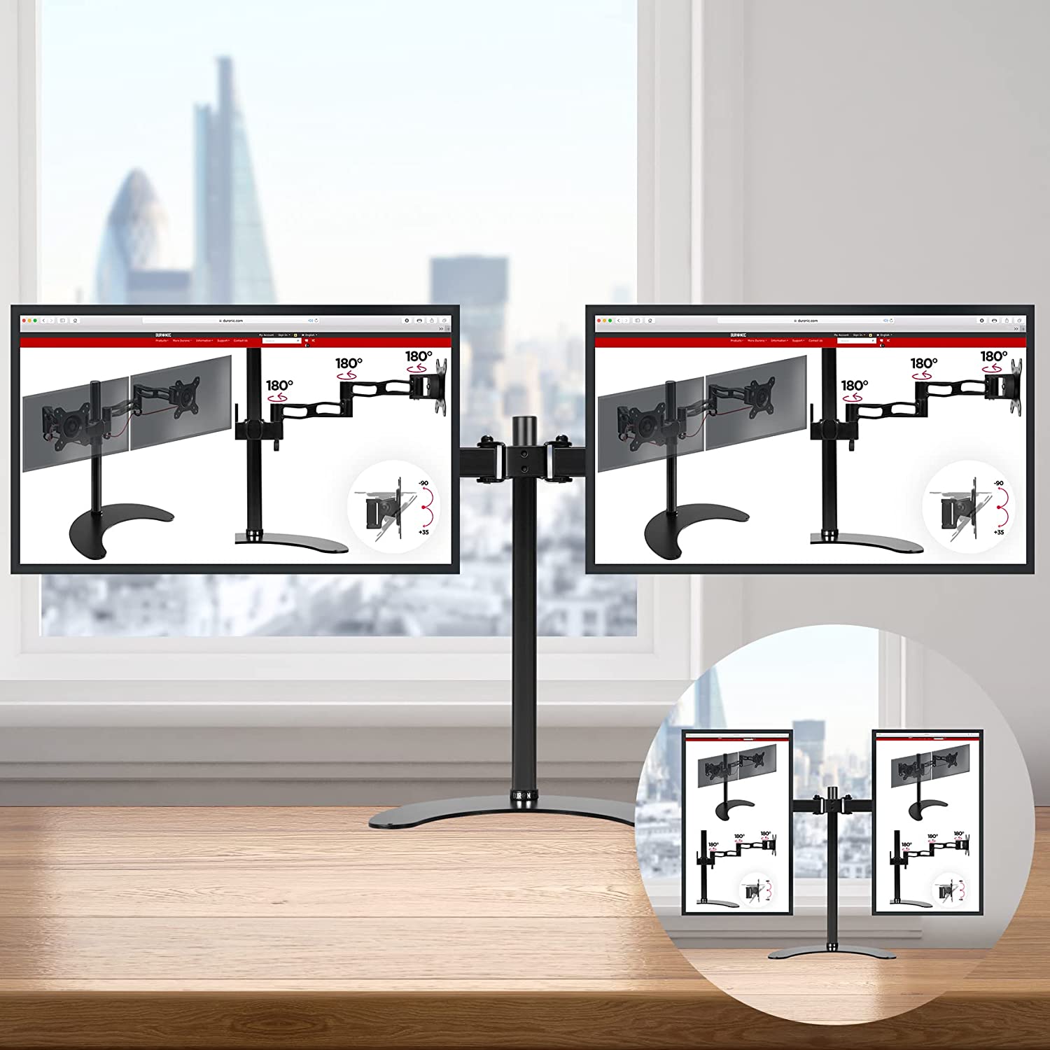 Duronic DM15D2 Monitorarm vertikale und horizontale Ausrichtung