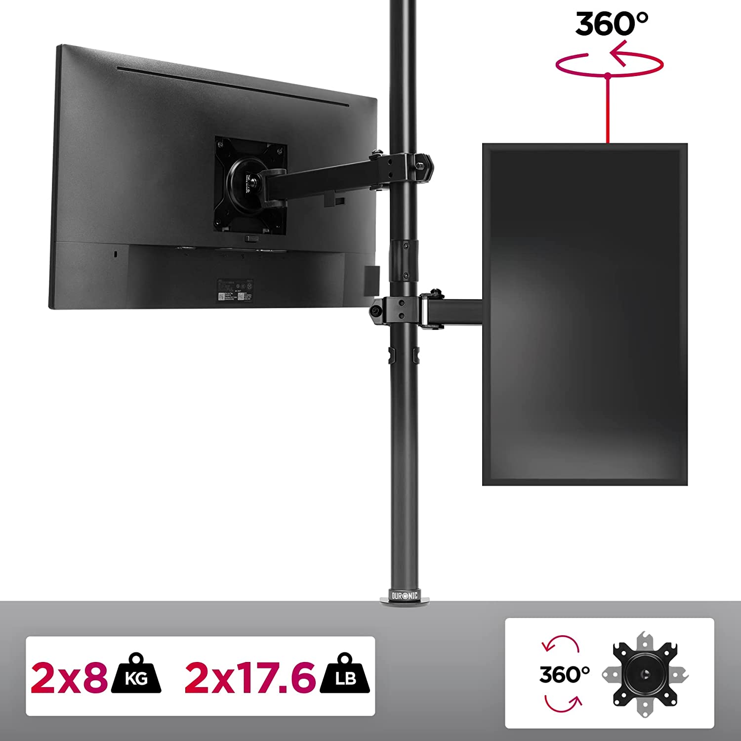 Duronic DMT152VX1 Monitorarm Gewichtskapazität