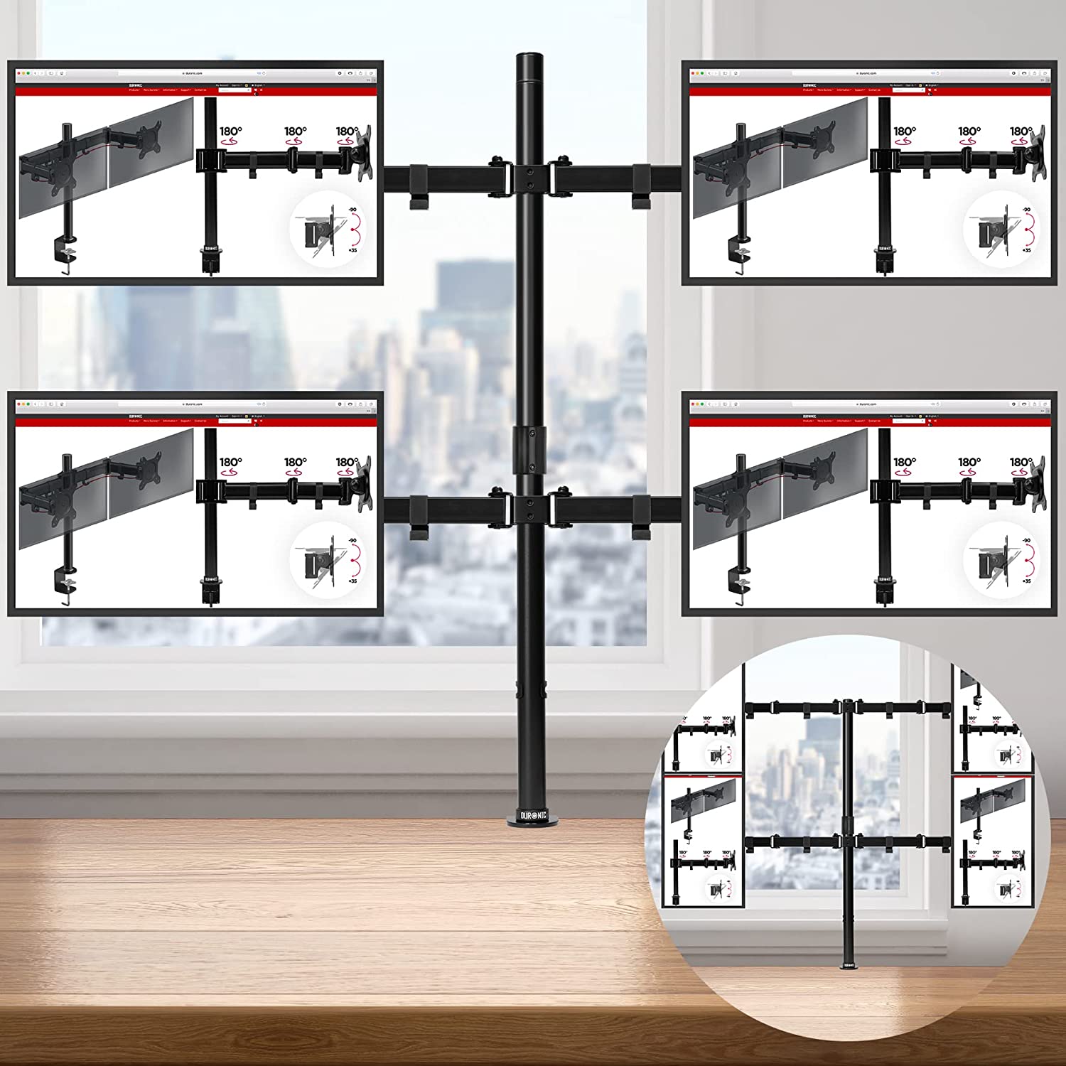 Duronic DMT154 Monitorarm vertikale und horizontale Ausrichtung
