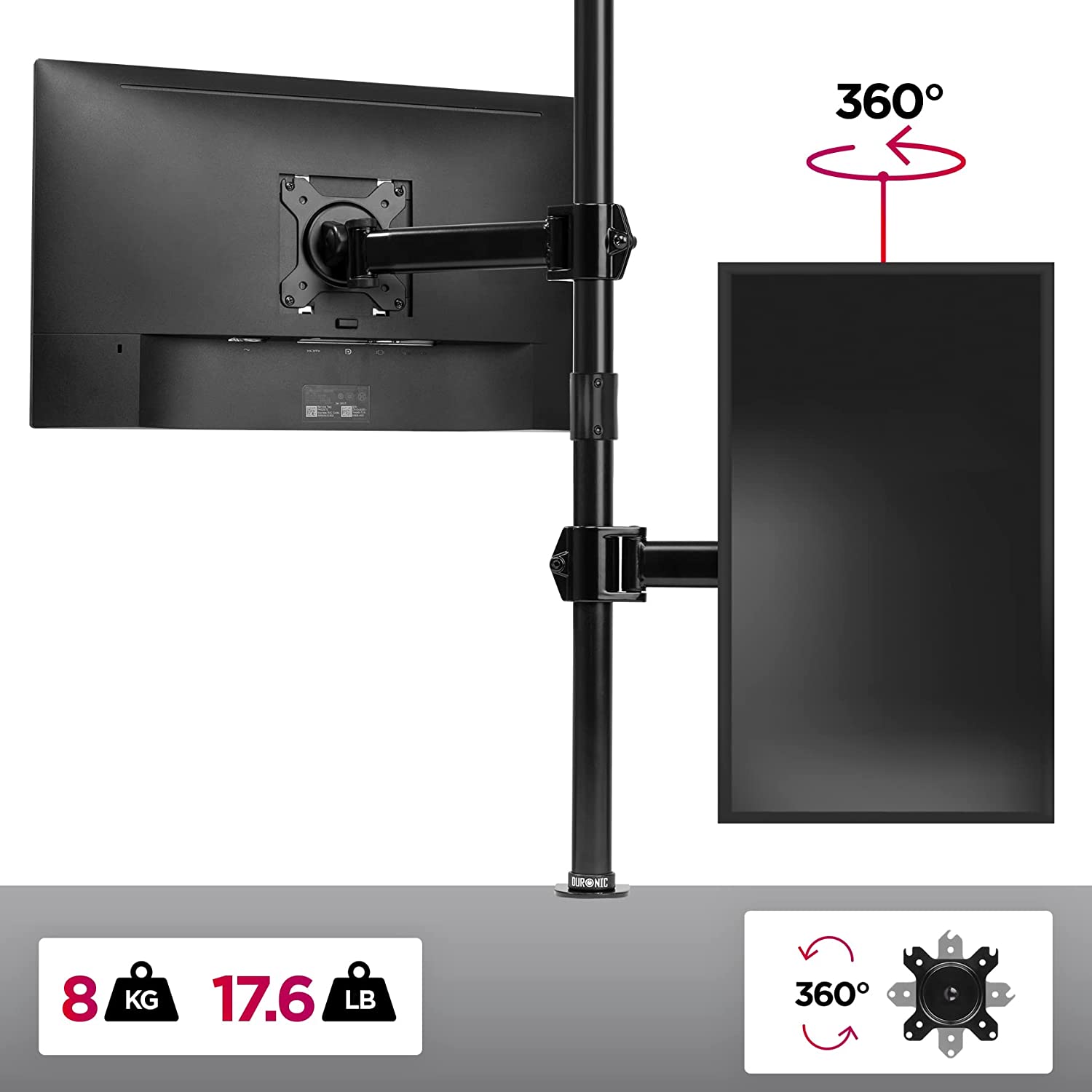Duronic DMT251X2 Monitorarm Gewichtskapazität