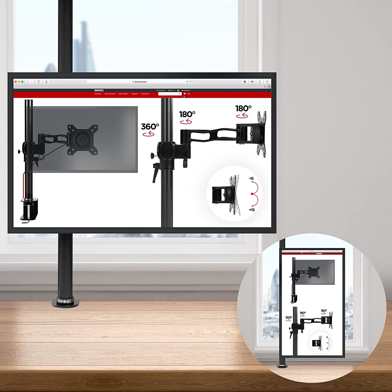 Duronic DMT251X2 Monitorarm vertikale und horizontale Ausrichtung