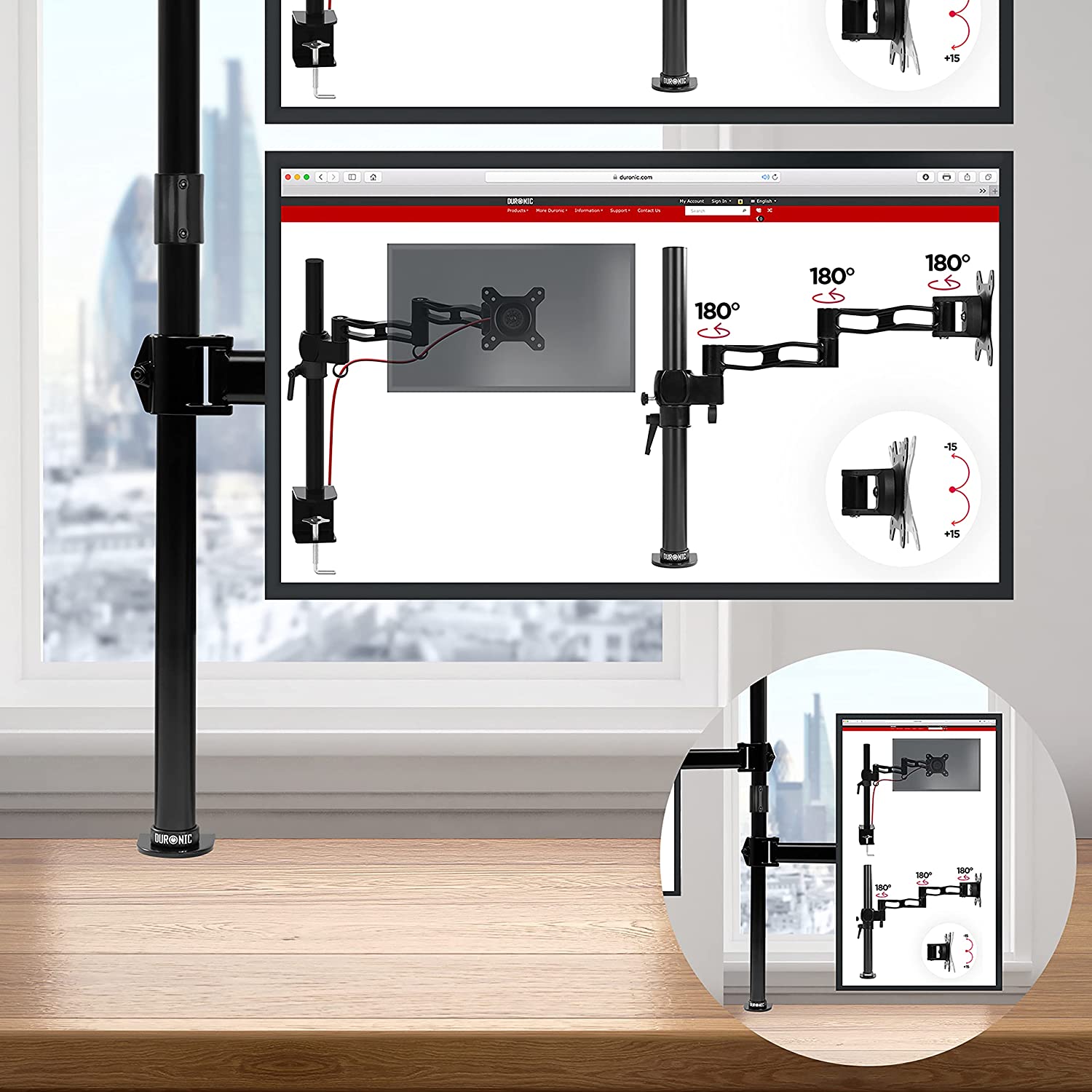 Duronic DMT252VX2 Monitorarm vertikale und horizontale Ausrichtung