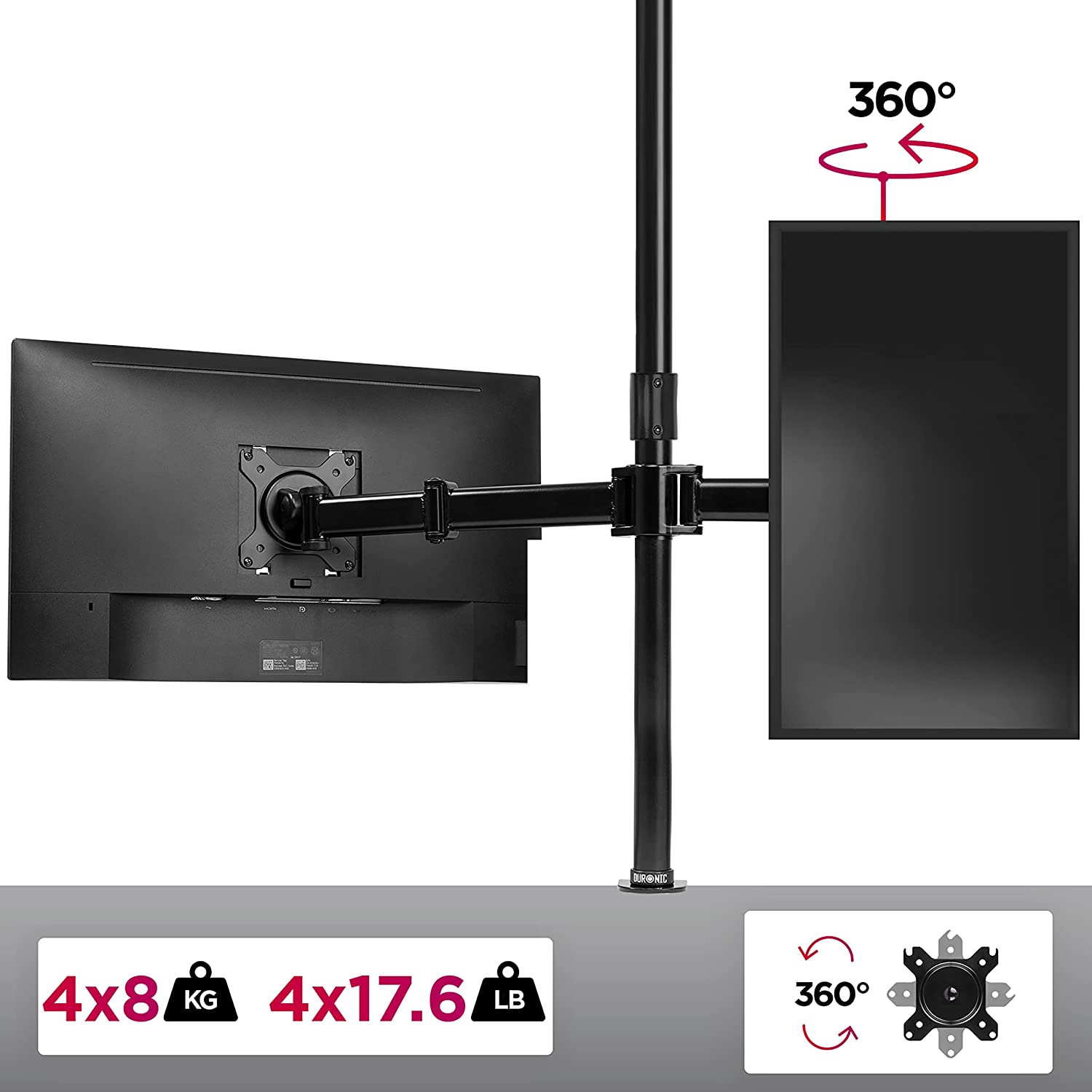 Duronic DMT254 Monitorarm Gewichtskapazität
