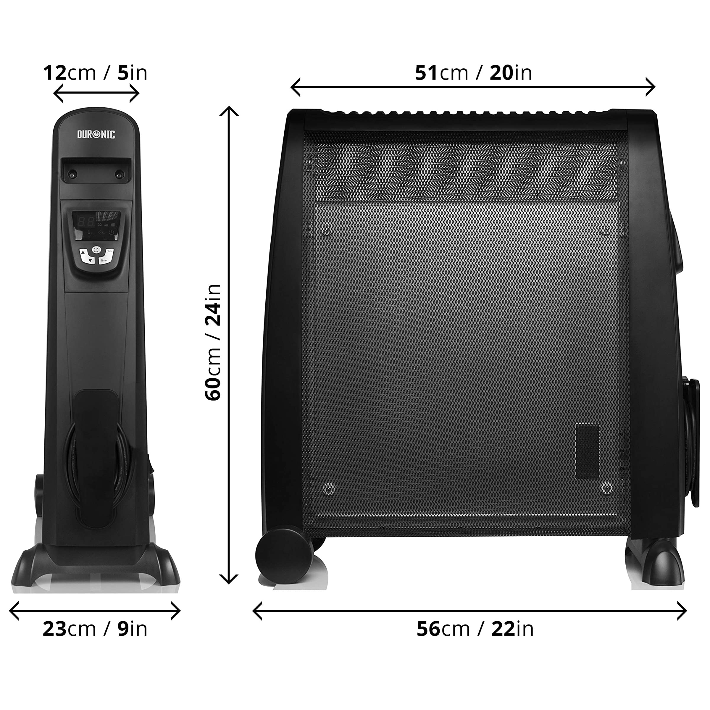 Duronic HV102 Heizung Maße