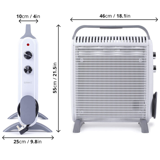 Duronic HV180 WE Heizung Maße