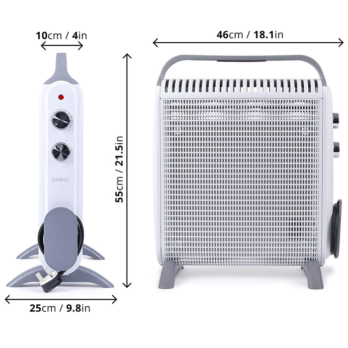 Duronic HV180 WE Heizung Maße
