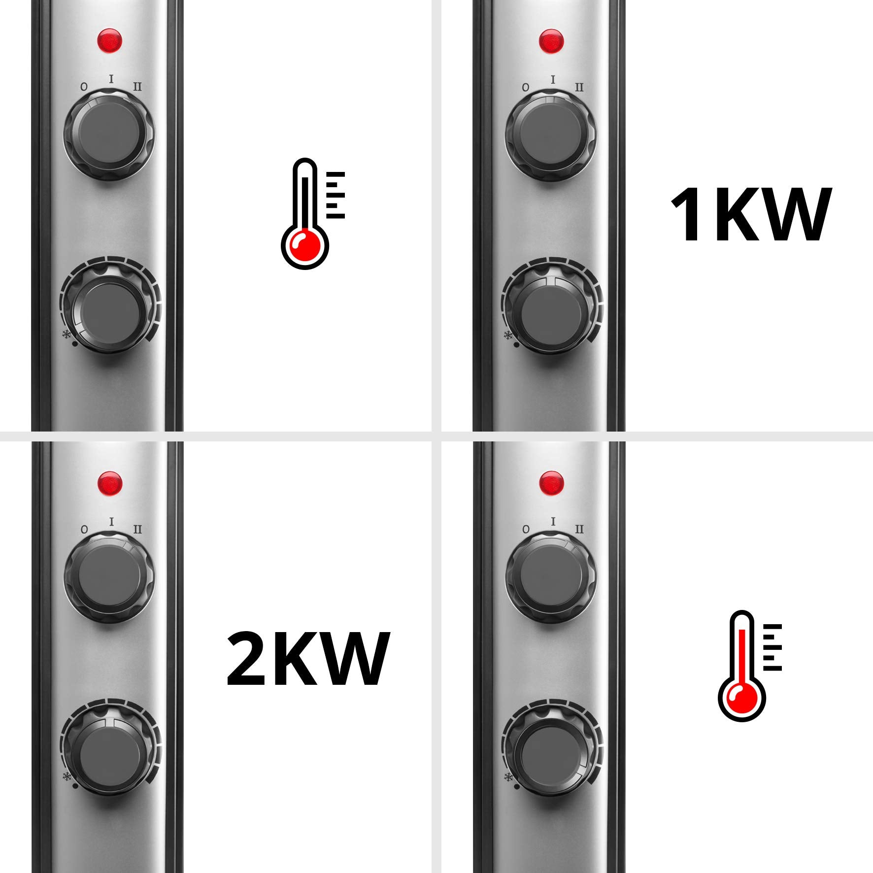Duronic HV220 BK Heizung Bedienfeld mit 2 Stufen