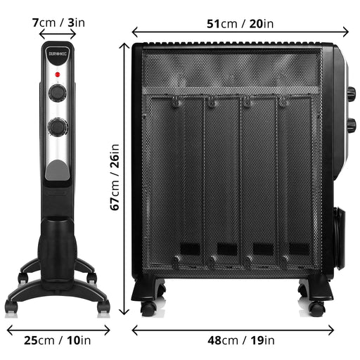 Duronic HV220 BK Heizung Maße