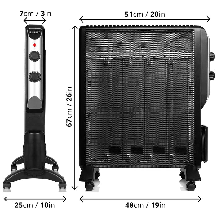 Duronic HV220 BK Heizung Maße