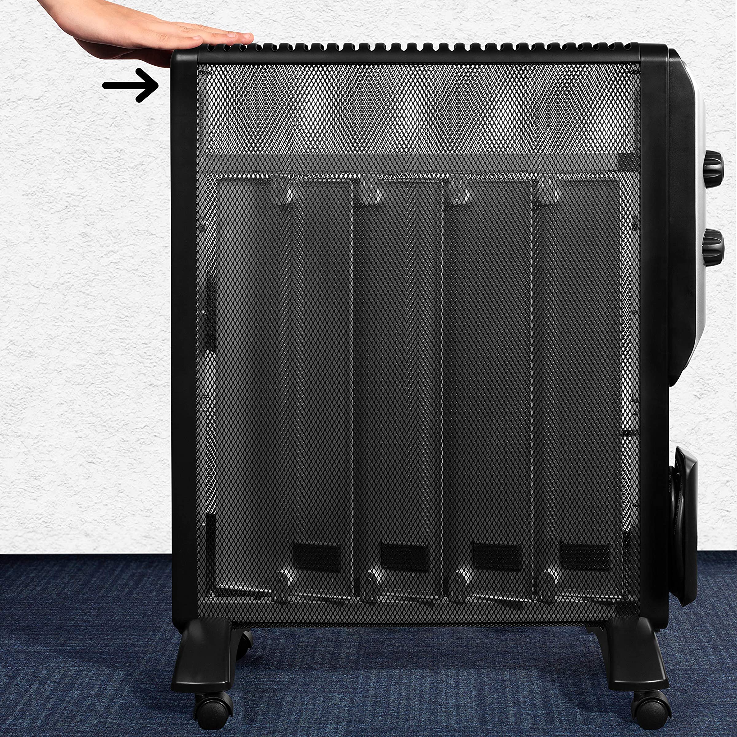 Duronic HV220 BK Heizung Rollen zur einfachen Positionierung
