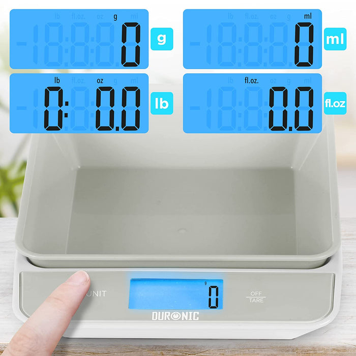Duronic KS100 GY Waage Bedienfeld Maßeinheiten wechseln