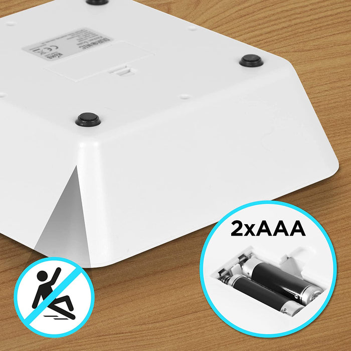 Duronic KS100 RD Waage Antirutschfüße 2x AAA Batterien