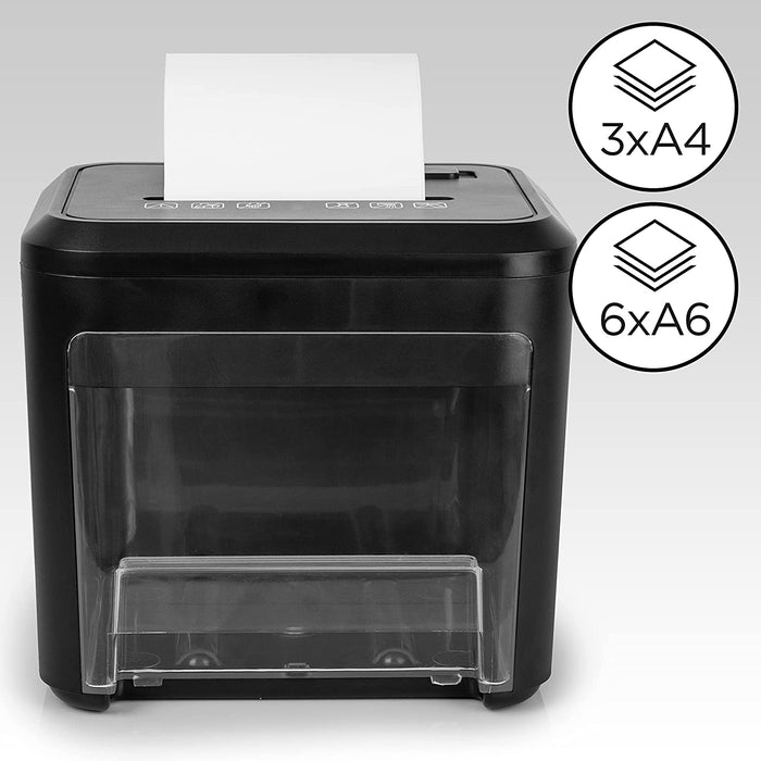 Duronic PS132 Aktenvernichter Kapazität von 6 A5 Blätter