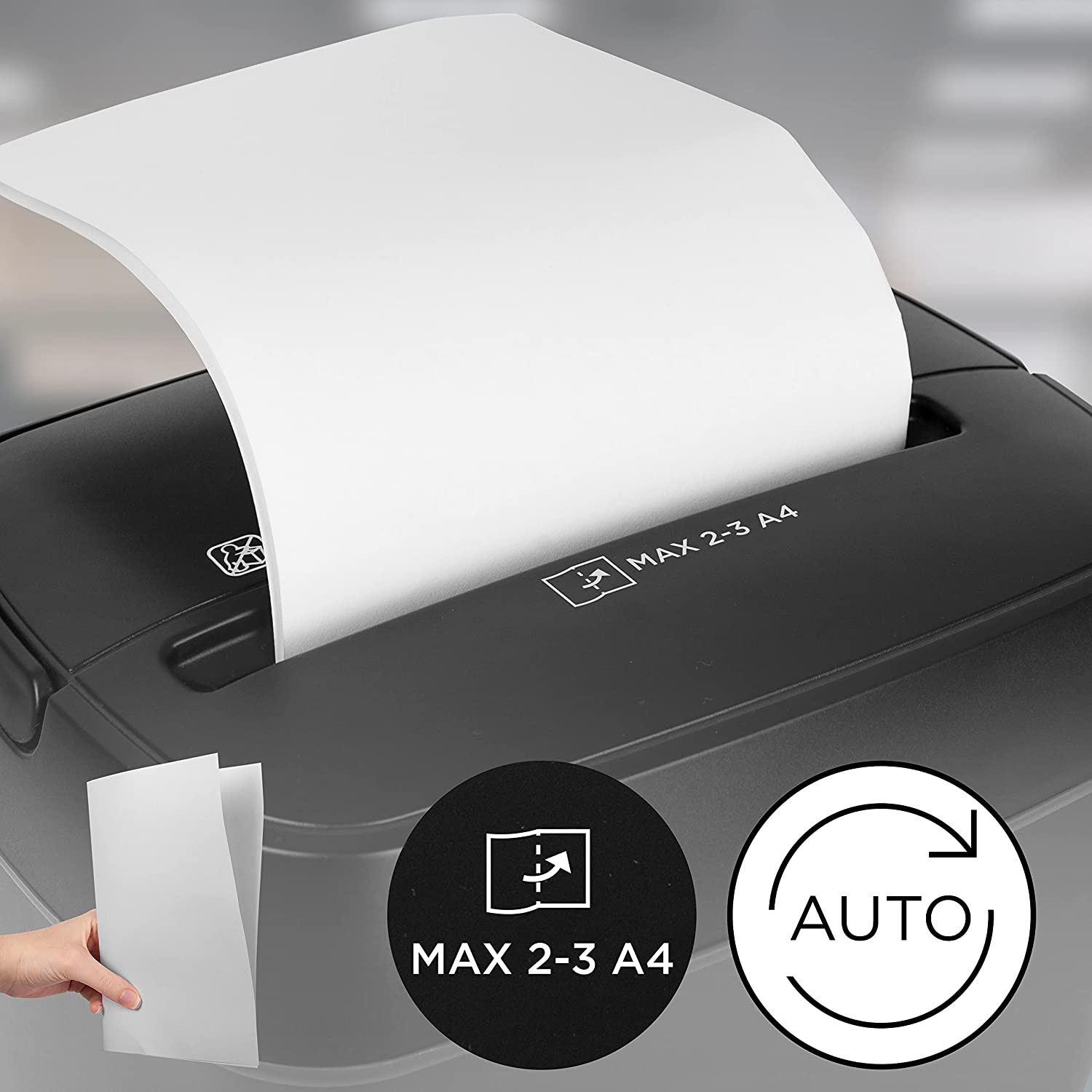 Duronic PS285 Aktenvernichter automatikmodus bis zu 3 A4 Blätter