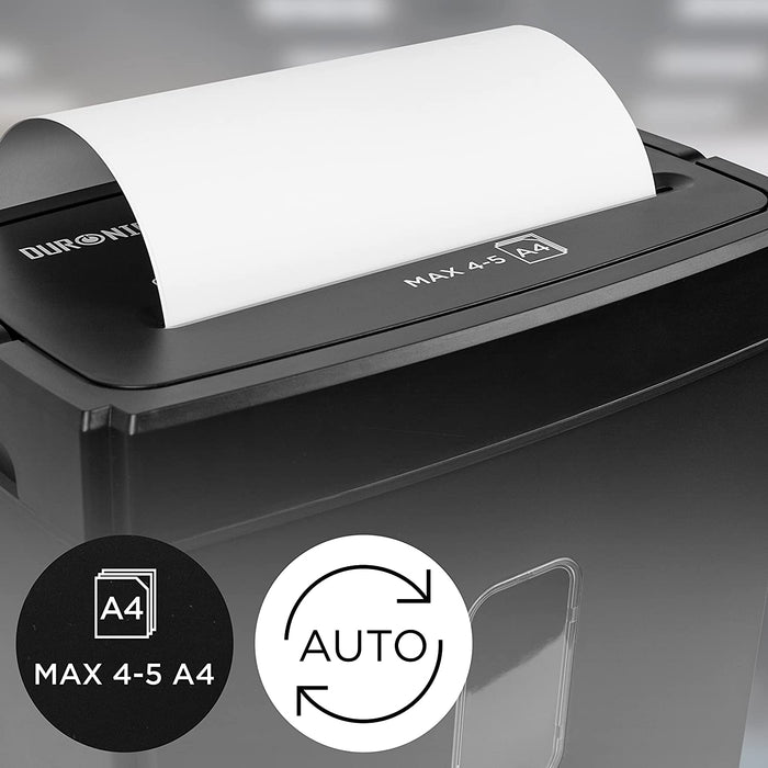 Duronic PS657 Aktenvernichter automatikmodus bis zu 5 A4 Blätter