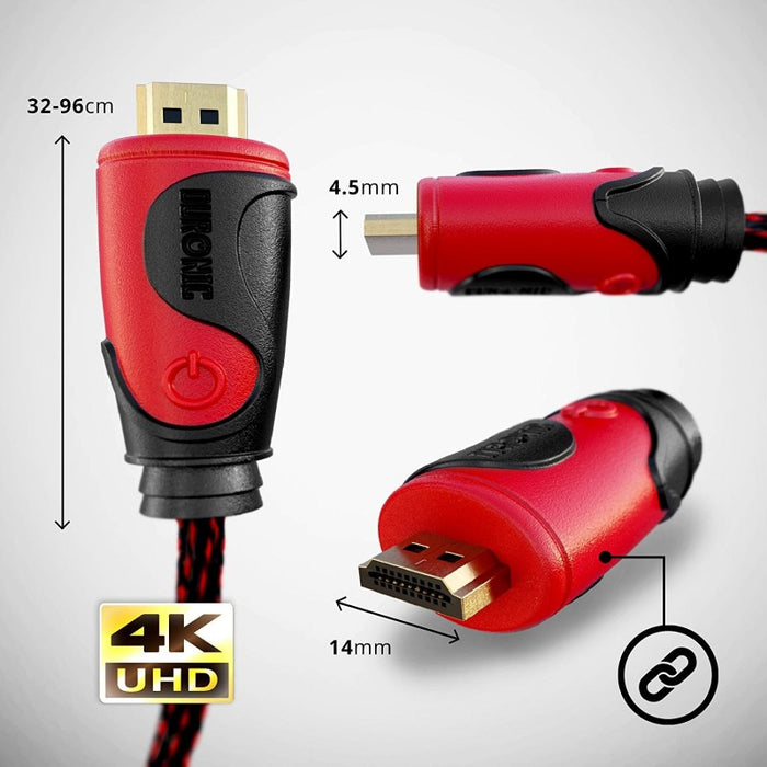 Duronic HDC03 HDMI-Kabel 1,5m - 24k Goldkontakte - High-Speed HDMI V2.0 für Ultra-HD 2160p 4K Auflösung, 3D und Ethernet